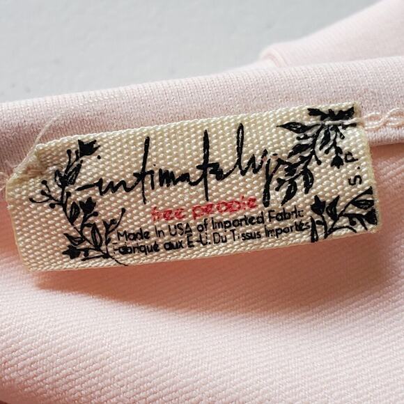 Intimately Free People Lila Bodysuit Blush Pink Sleeveless Square Neck Thong - Picture 10 of 13